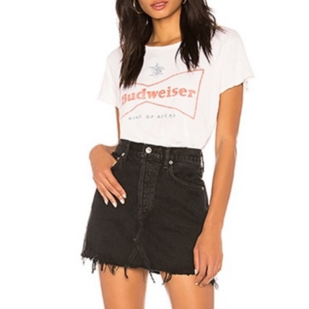 AGOLDE Quinn High Rise Denim Skirt in Black
